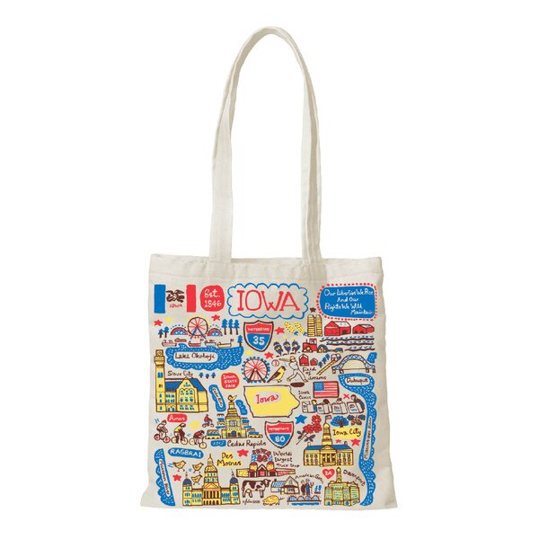 Julia Gash State of Iowa Natural Canvas Slim Tote